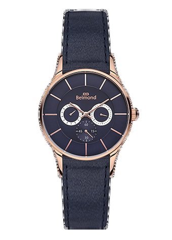 Belmond KNG624499 Takvimli 42 mm Lacivert Deri Kordon Analog Erkek Kol Saati