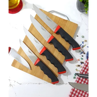 Lazbisa Soft Grip 6 Parça Mutfak Bıçak Seti Stant Et Ekmek Sebze Meyve Bıçak ( Abs Kaymaz Sap )