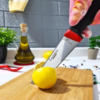 Lazbisa Soft Grip 6 Parça Mutfak Bıçak Seti Stant Et Ekmek Sebze Meyve Bıçak ( Abs Kaymaz Sap )