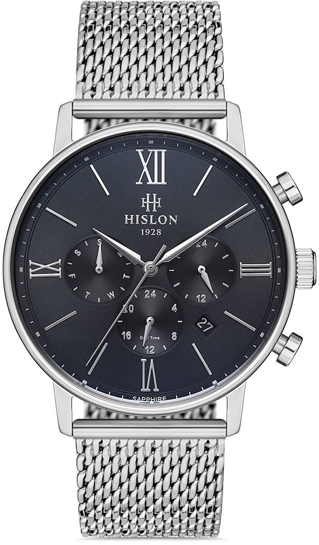 Hislon DT116S-04SS Pusulalı Takvimli 42 mm Çelik Kordon Analog Erkek Kol Saati