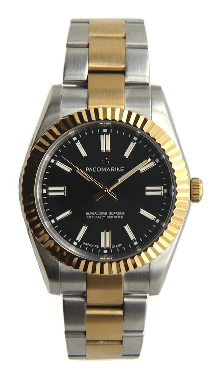 Pacomarine PM.22010.09 43 mm Altın-Çelik Kordon Analog Erkek Kol Saati