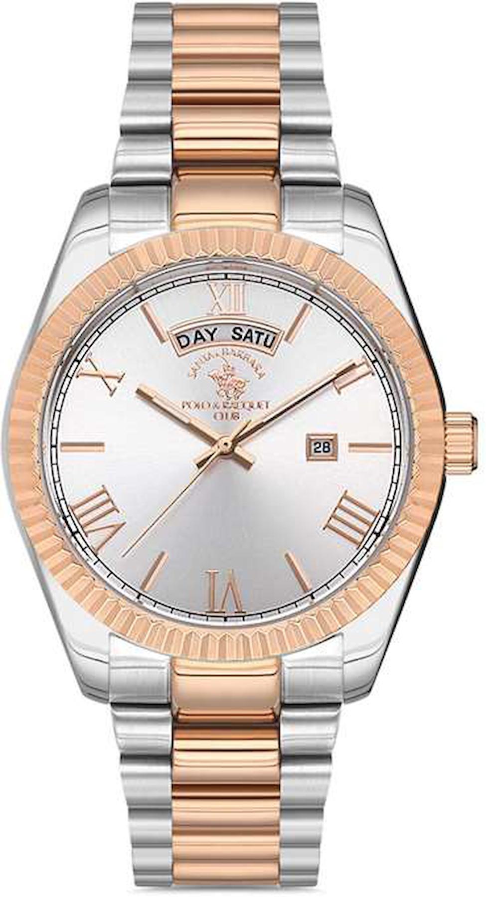 Santa Barbara Polo & Racquet Club SB.1.10276.3 Takvimli 42 mm Gri-Rose Gold Çelik Kordon Analog Erkek Kol Saati