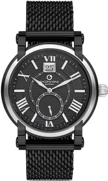 Pacomarine PM.51077.10 Takvimli 44 mm Siyah Çelik Kordon Analog Erkek Kol Saati