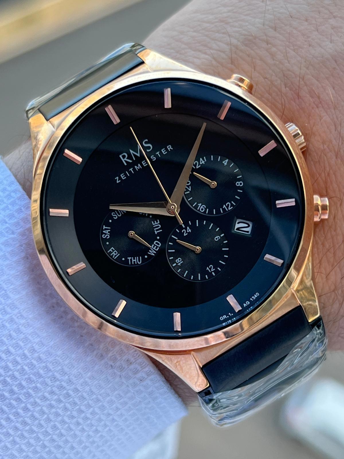 Romanson AG1340.04 Takvimli Lacivert Çelik Kordon Analog Erkek Kol Saati