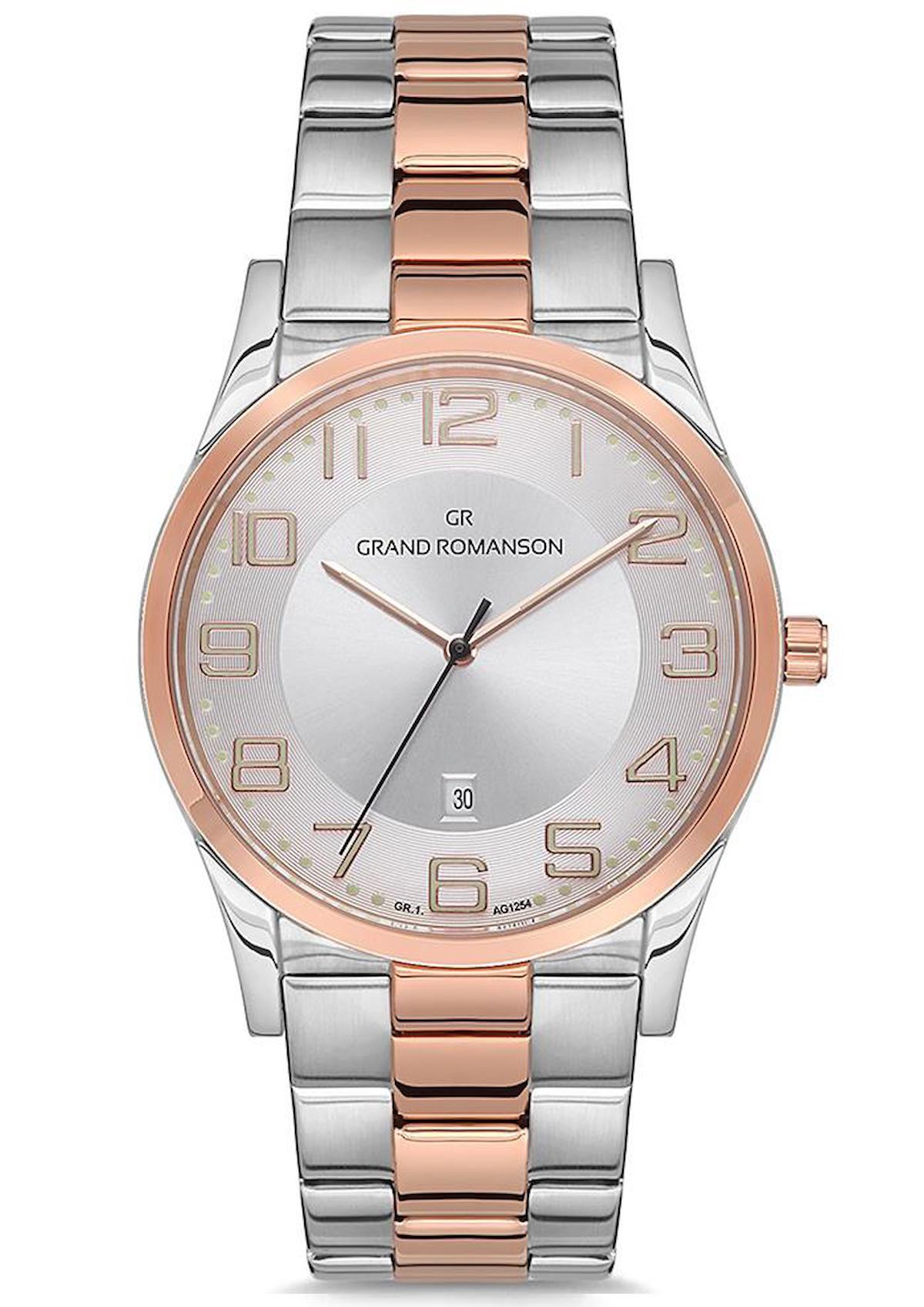 Grand Romanson GR.1.AG1254.03 Takvimli 42 mm Gri-Rose Gold Çelik Kordon Analog Erkek Kol Saati