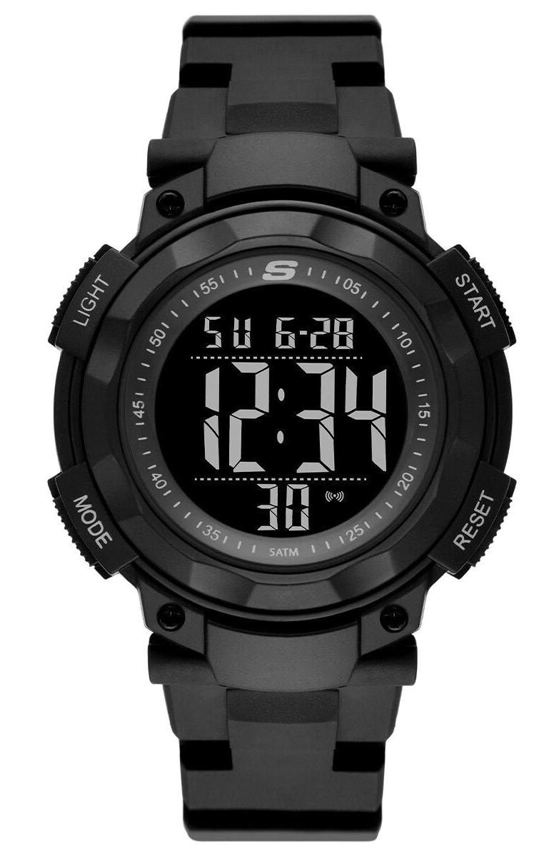 Skechers SR1146 Takvimli 45 mm Siyah Plastik Kordon Analog Erkek Kol Saati
