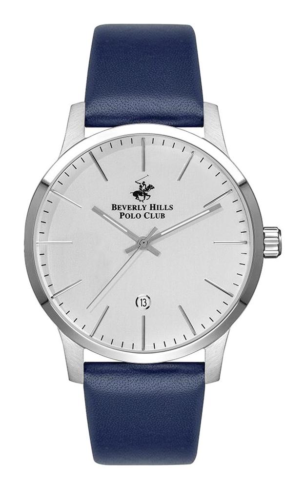Beverly Hills Polo Club BP3057X339 Takvimli 45 mm Lacivert Deri Kordon Analog Erkek Kol Saati