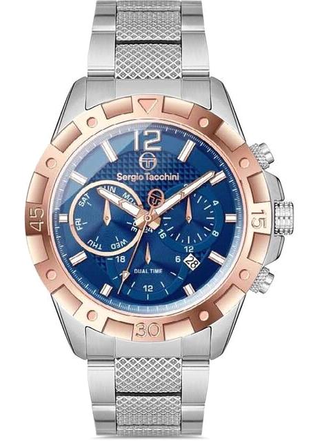 Sergio Tacchini ST.1.10172.2 Takvimli 46 mm Çelik Kordon Analog Erkek Kol Saati