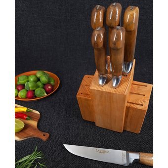 Hand Craft 6 Parça Mutfak Bıçak Seti Stant Et Ekmek Sebze Meyve Bıçağı