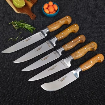 Hand Craft 6 Parça Mutfak Bıçak Seti Stant Et Ekmek Sebze Meyve Bıçağı