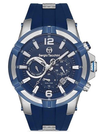 Sergio Tacchini ST.1.10278.2 Takvimli Lacivert Silikon Kordon Analog Erkek Kol Saati