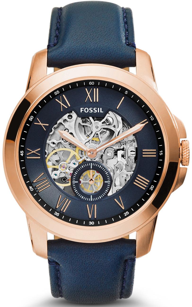 Fossil ME3054 44 mm Lacivert Deri Kordon Analog Kol Saati