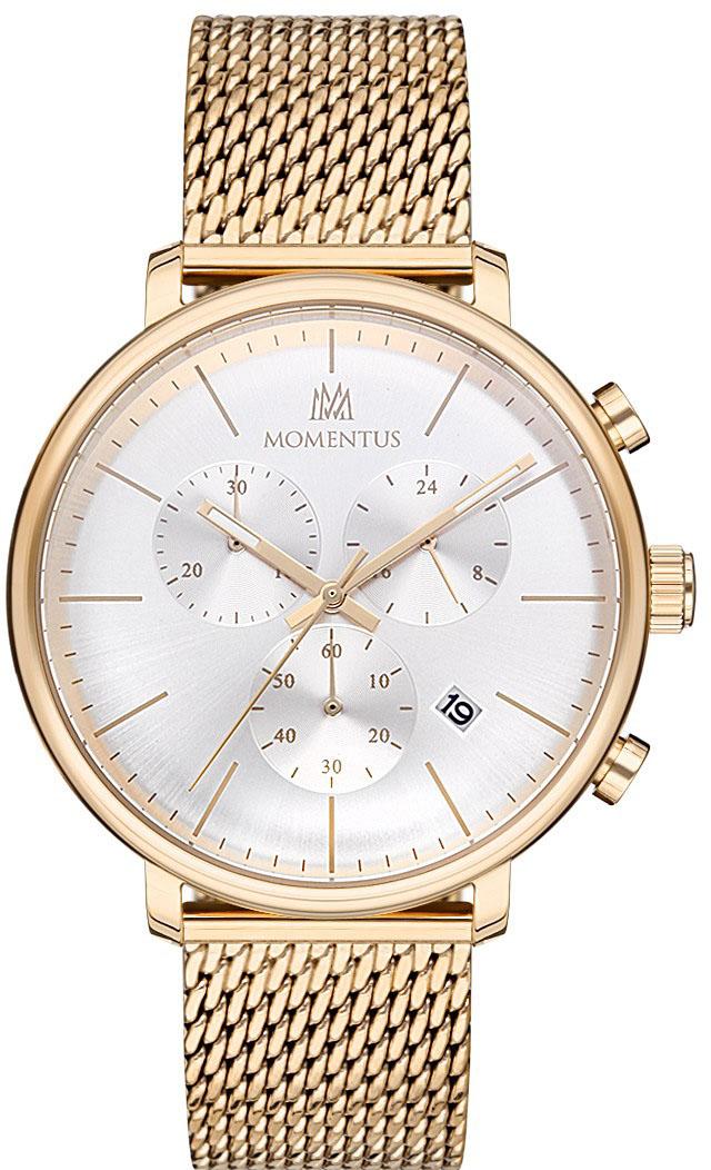 Momentus CC292G-02SG Takvimli 43 mm Altın Çelik Kordon Analog Erkek Kol Saati