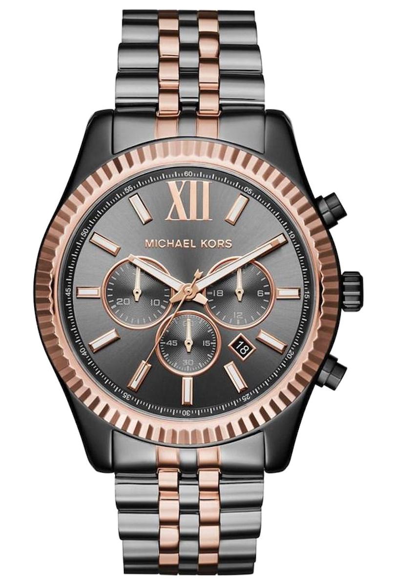 Michael Kors MK8561 Takvimli 45 mm Bakır - Siyah Çelik Kordon Analog Erkek Kol Saati