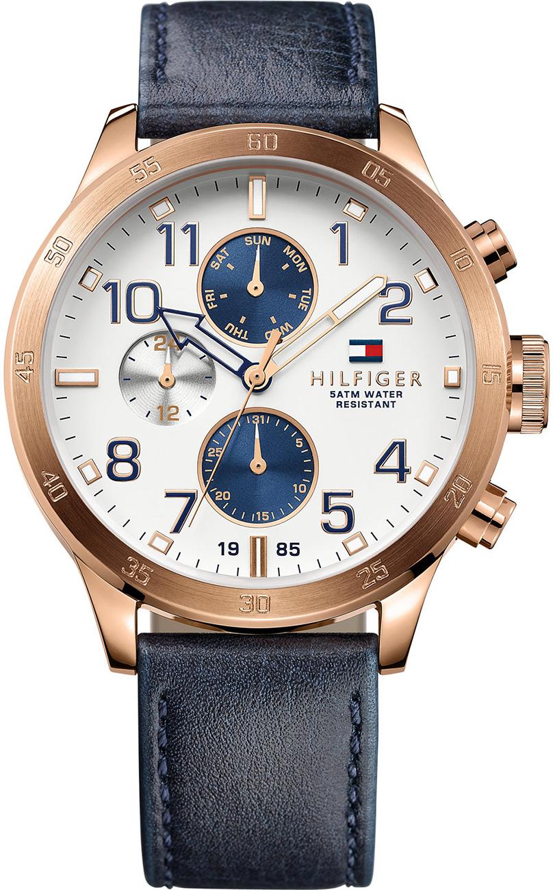 Tommy Hilfiger TH1791139 Takvimli 44 mm Lacivert Deri Kordon Analog Kol Saati