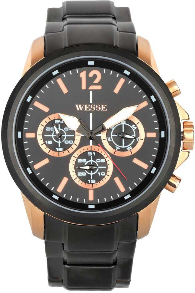 Wesse WWG400505SS Pusulalı Takvimli 48 mm Siyah Deri Kordon Analog Kol Saati