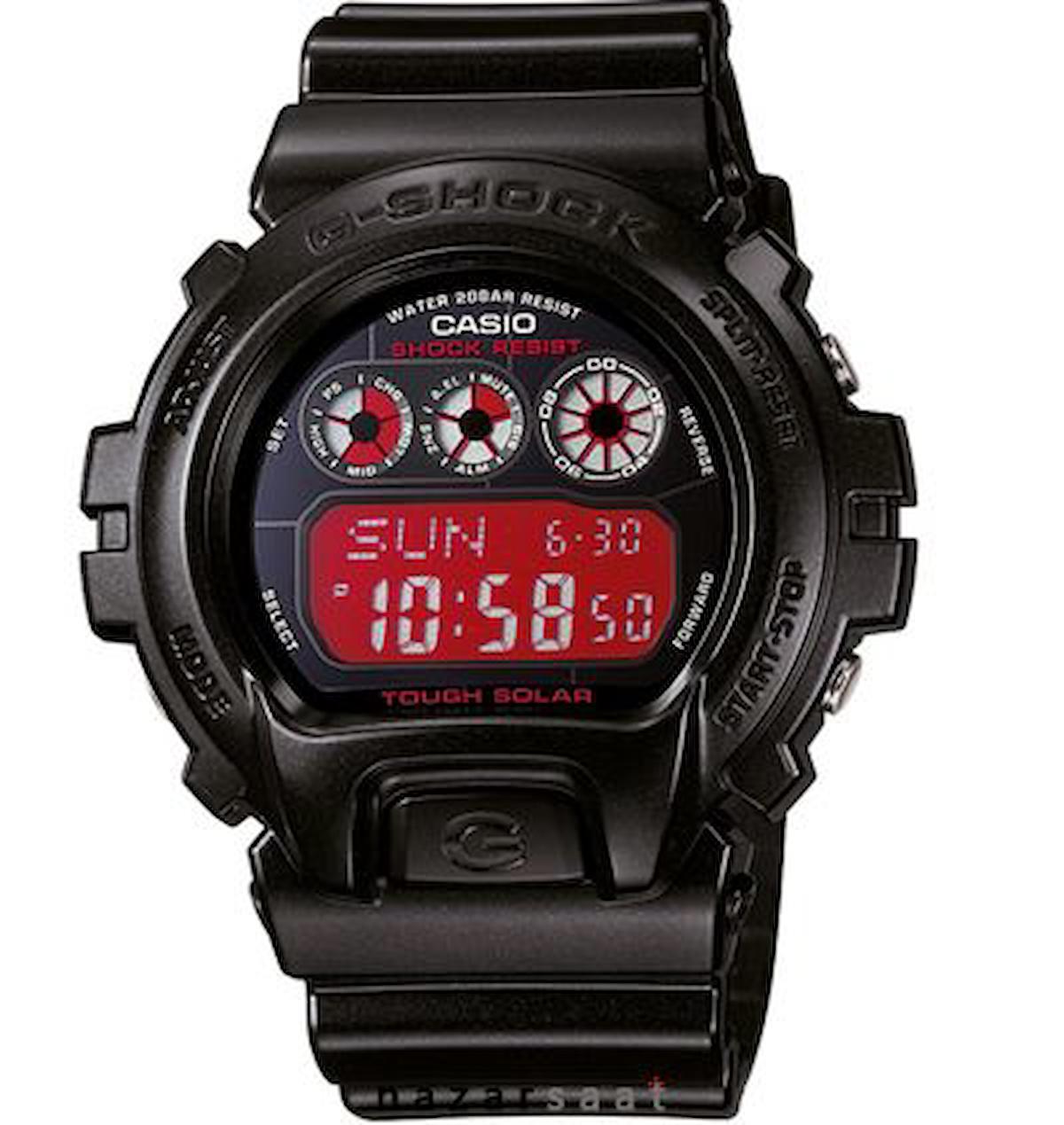 Casio G-6900CC-1DR Takvimli Siyah Silikon Kordon Dijital Erkek Kol Saati