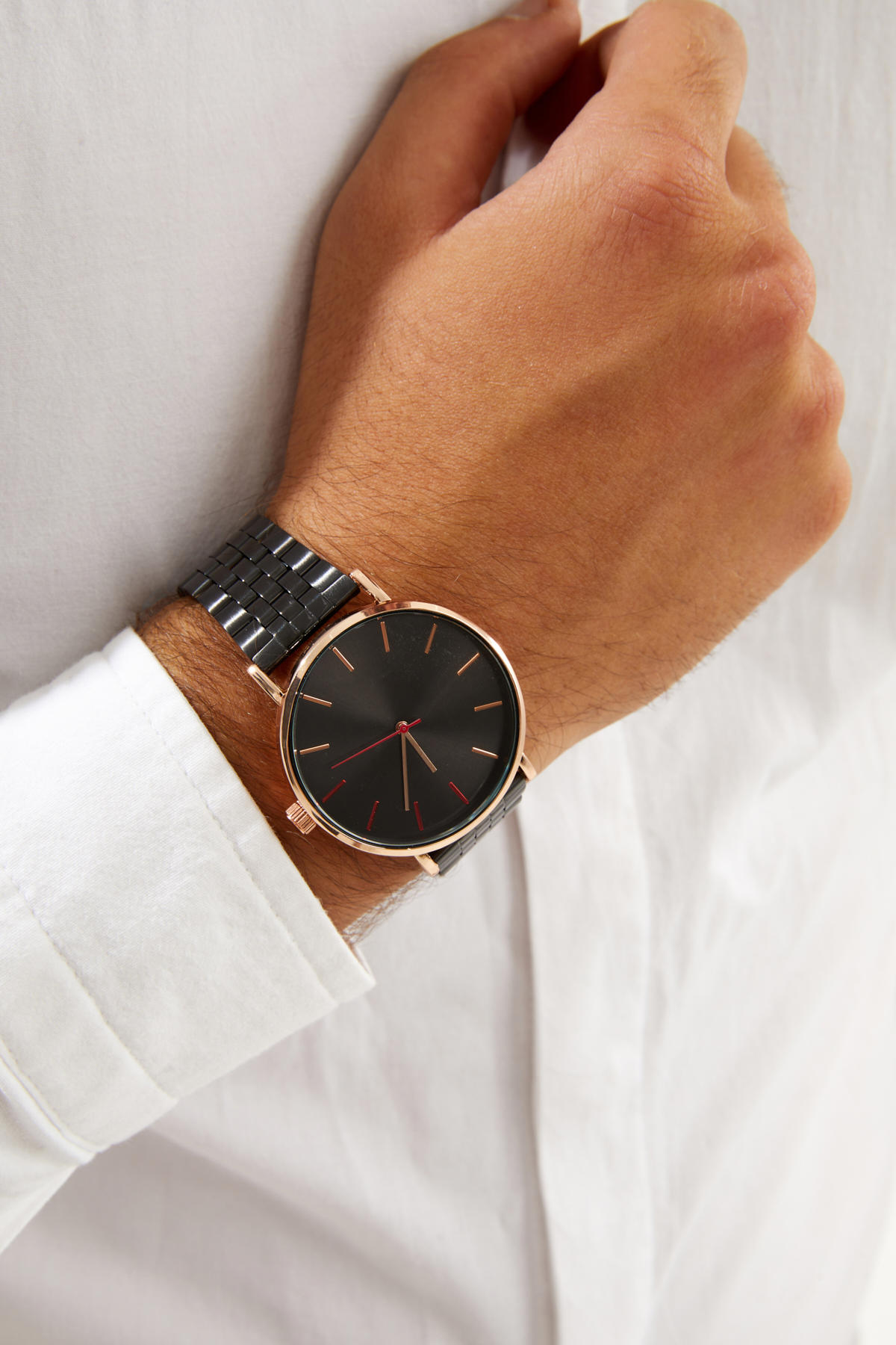 Padam Paris PDMS25 Siyah Metal Kordon Analog Erkek Kol Saati