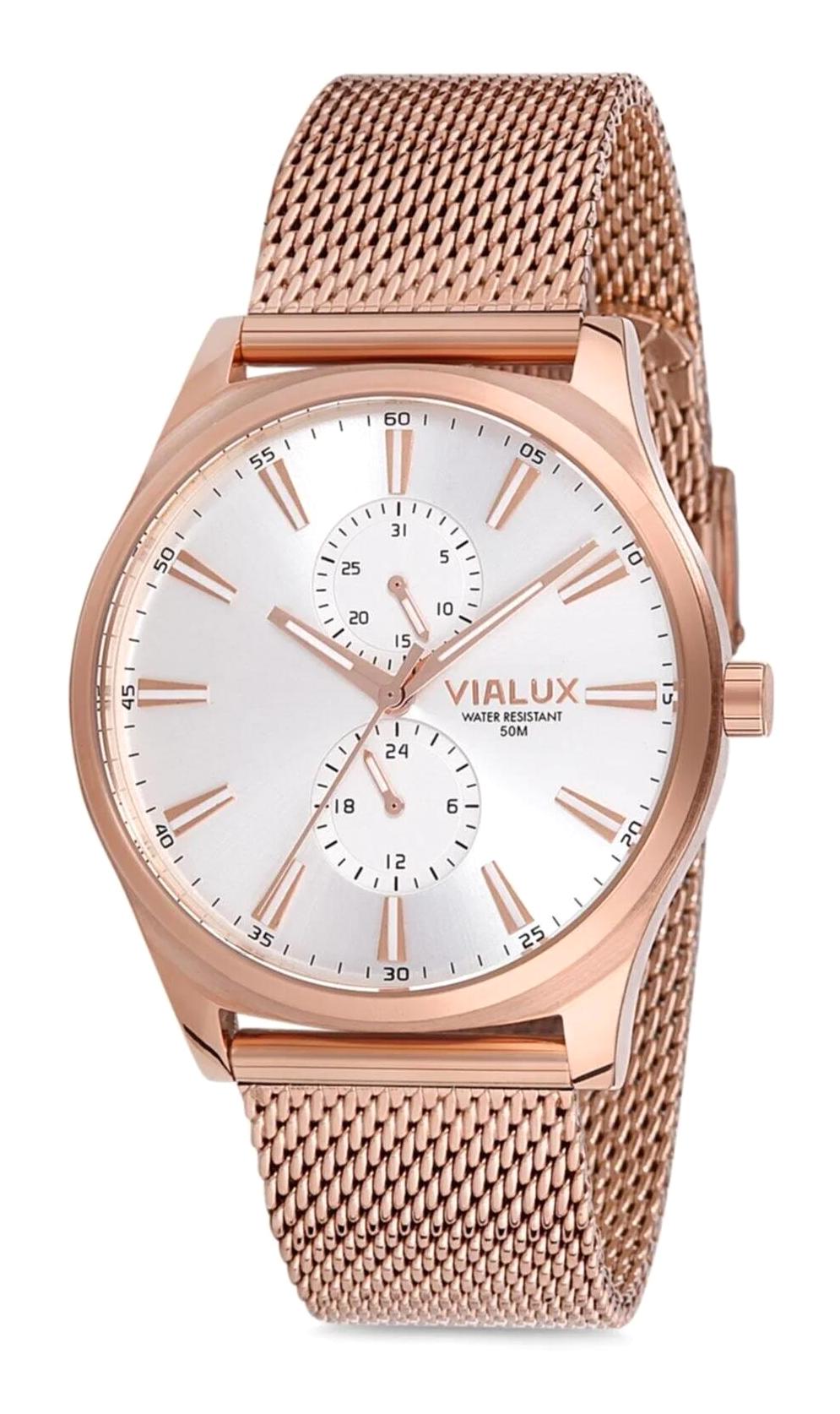 Vialux VX519R.02SR Rose Gold Kordon Analog Kadın Kol Saati