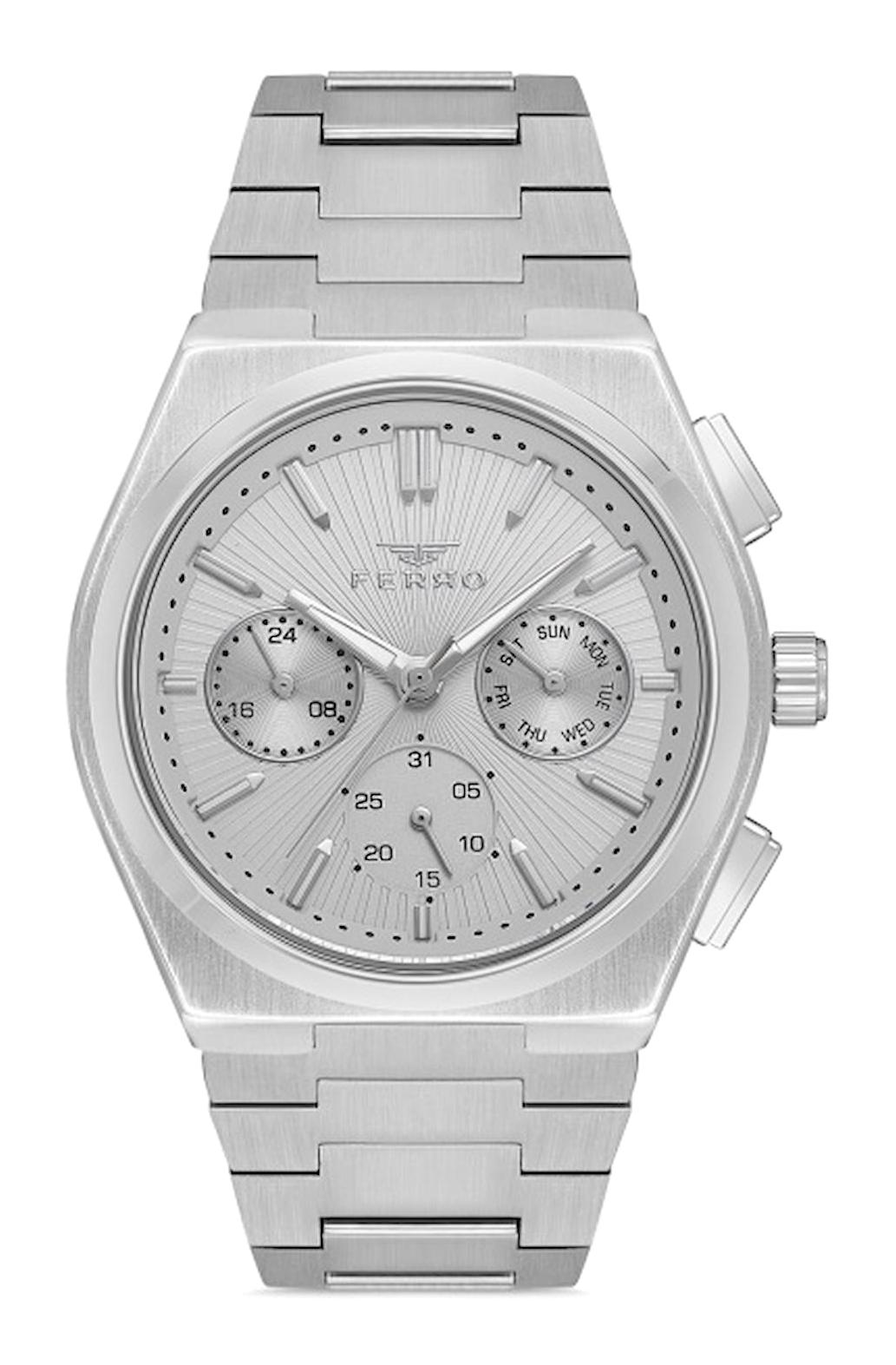 Ferro FM31452A-A Takvimli 44 mm Metal Kordon Analog Erkek Kol Saati