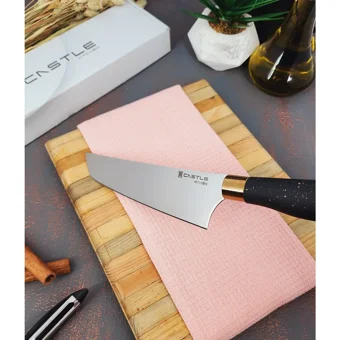 Castle Kitchen Black Copper Serisi 5 Li Mutfak Bıçak Seti ( Eğri Şef - Doğrama - Börek Salata - Ekmek - Sebze )
