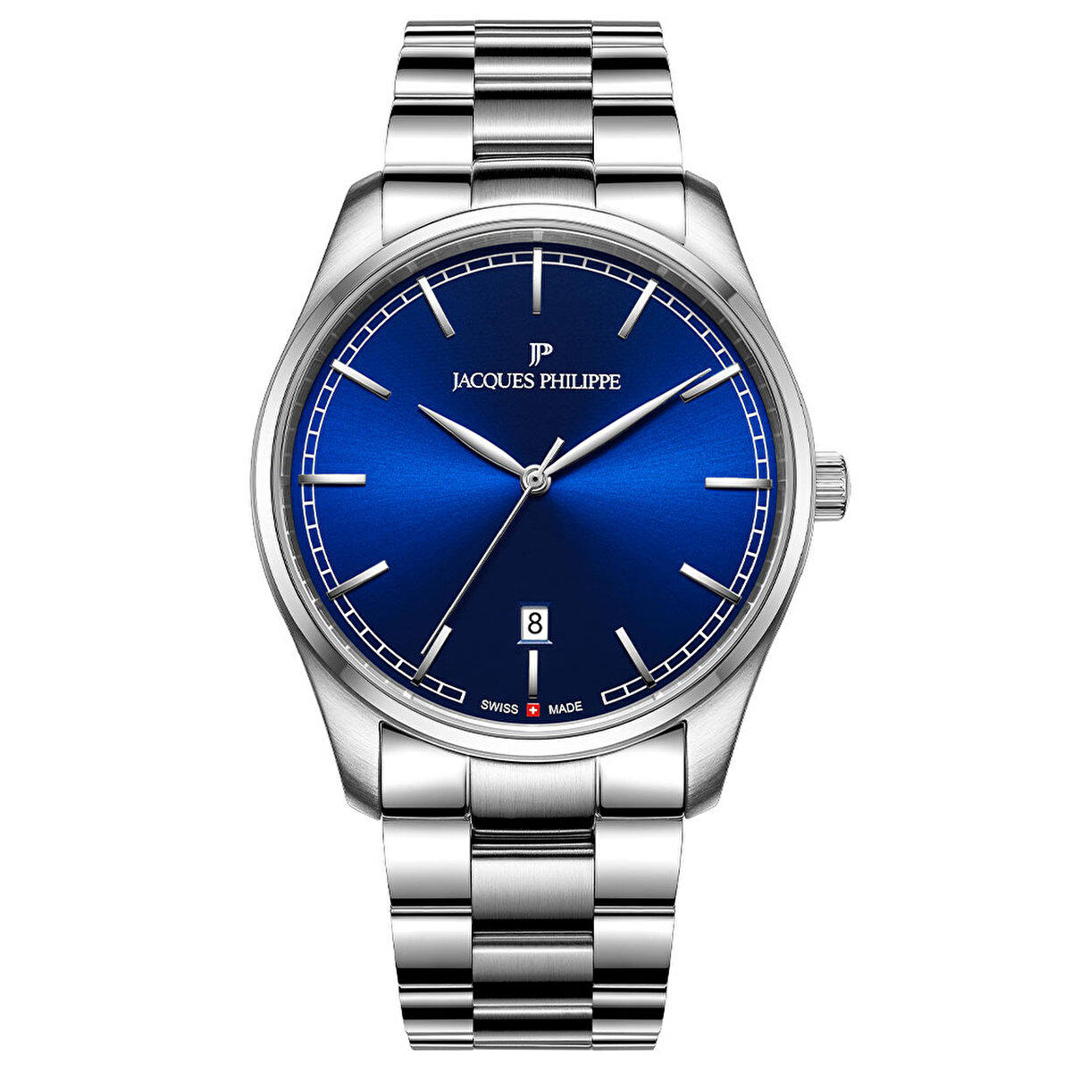 Jacques Philippe JPQGS621336 Takvimli 40 mm Çelik Kordon Analog Erkek Kol Saati