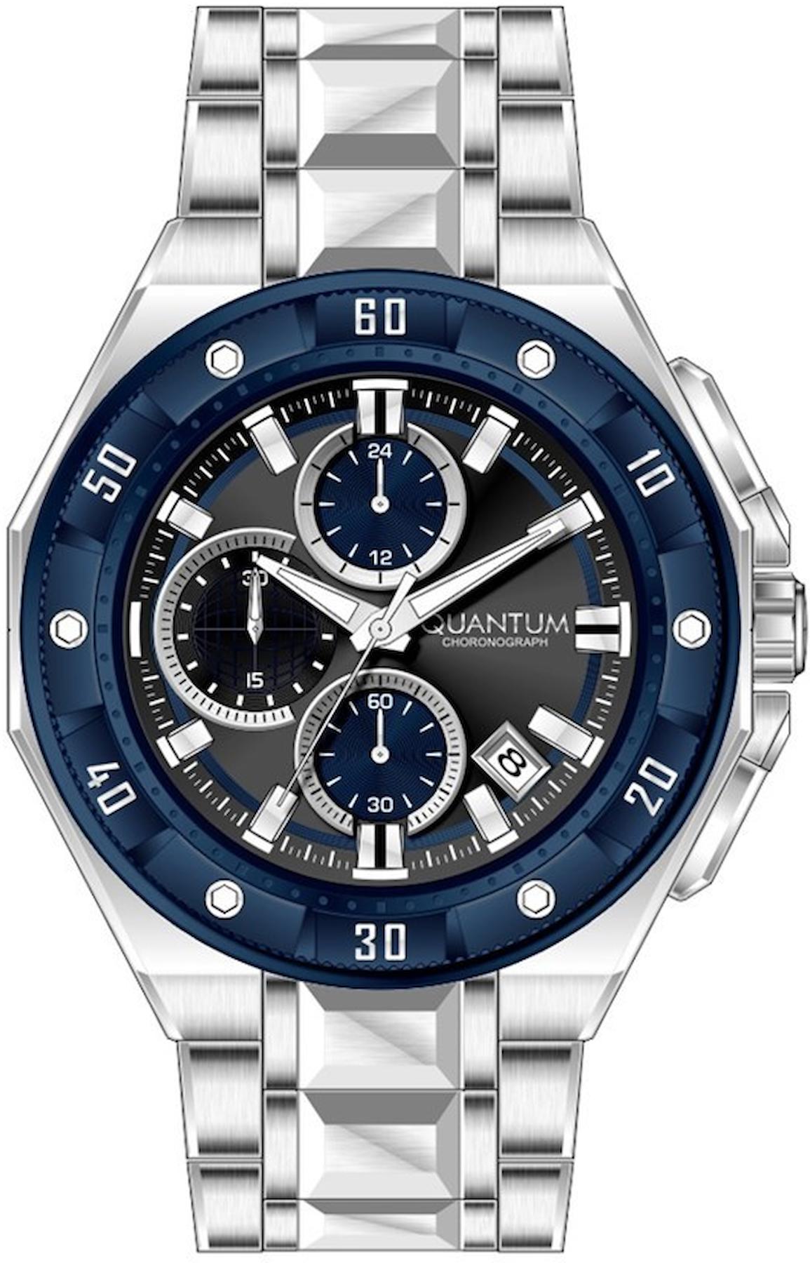 Quantum HNG1011.390 Takvimli 49 mm Çelik Kordon Analog Erkek Kol Saati