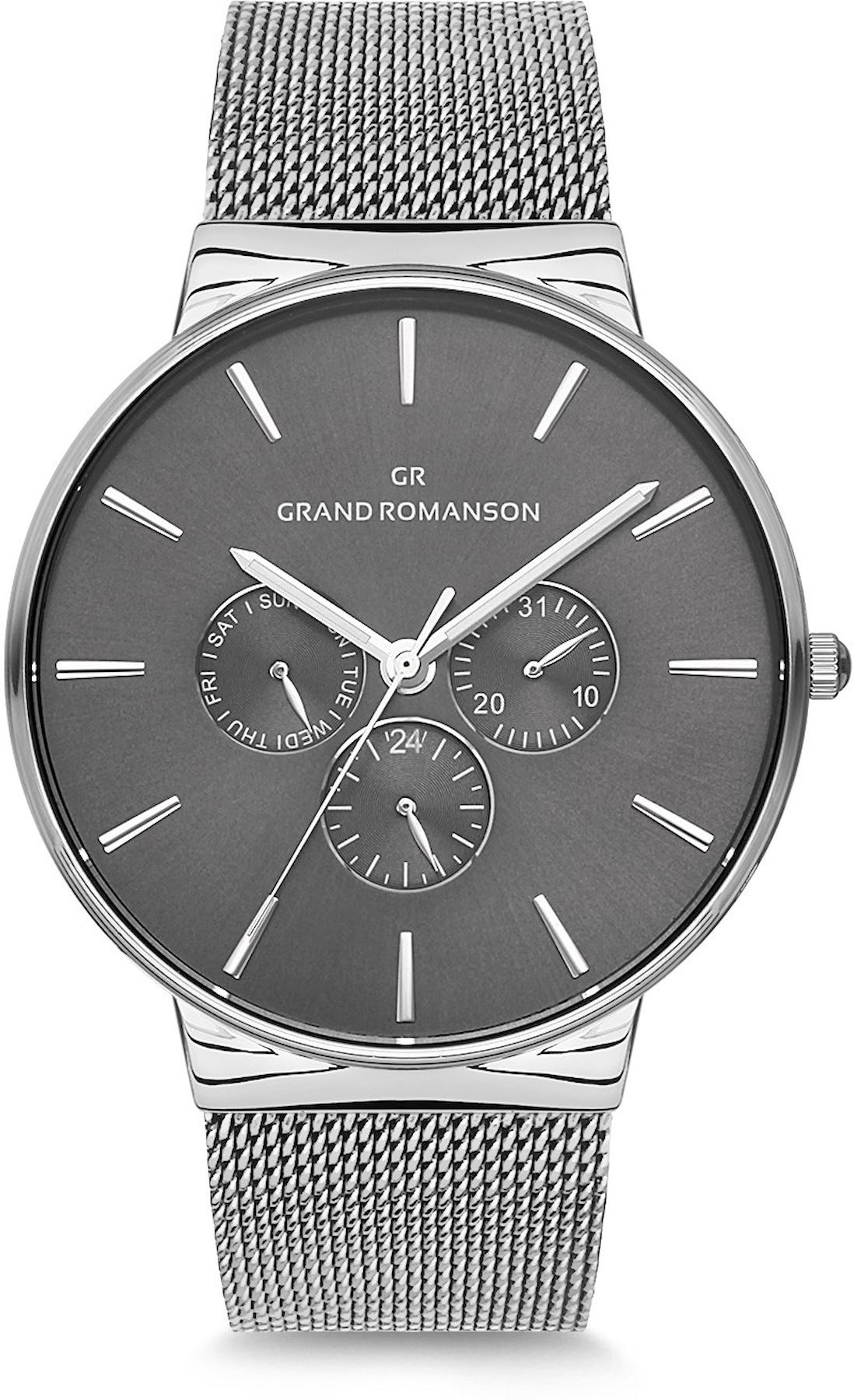 Romanson GR.1.AG1005.13 Takvimli 42 mm Gri Hasır Kordon Analog Kol Saati