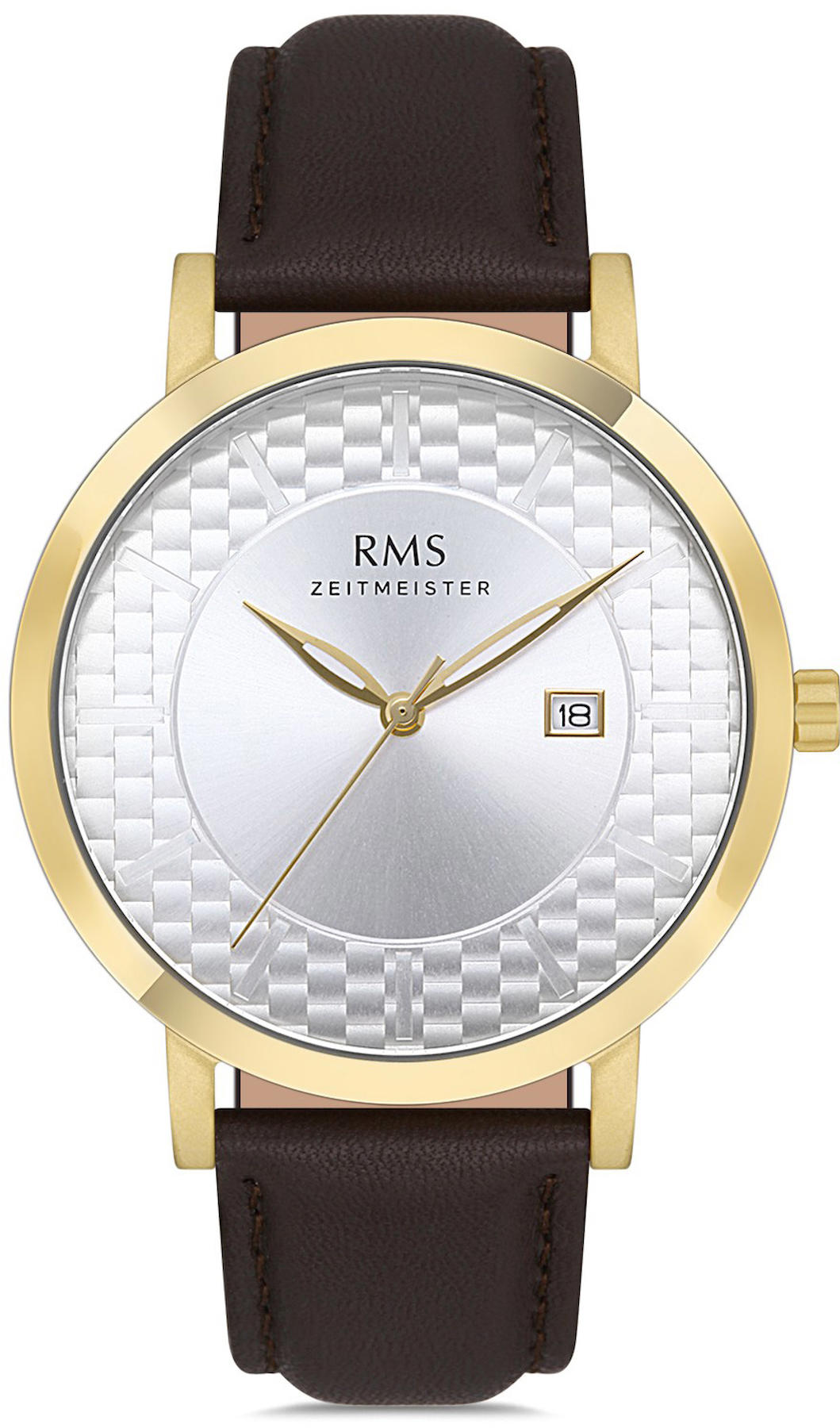 Romanson GR.1.AG1430.13 Takvimli 42 mm Kahverengi Deri Kordon Analog Kol Saati