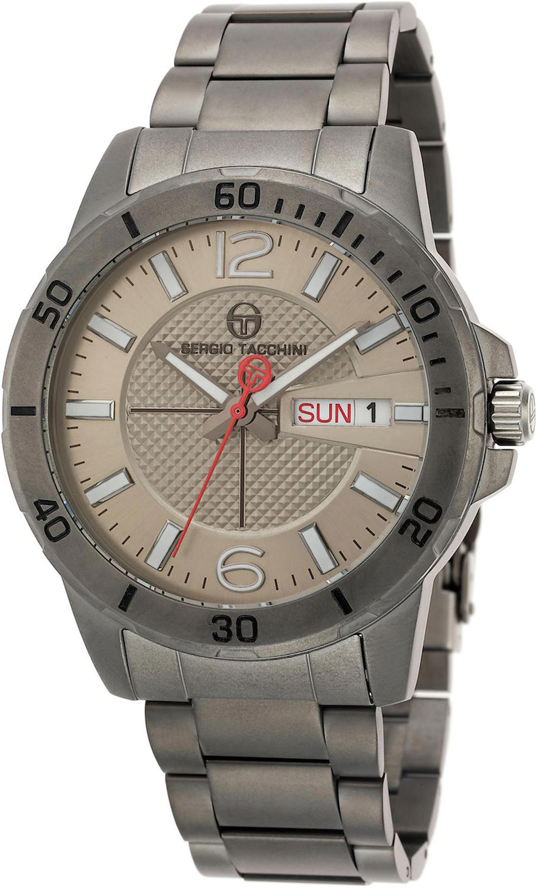 Sergio Tacchini ST.1.10019.5 Takvimli 45 mm Antrasit Metal Kordon Analog Kol Saati