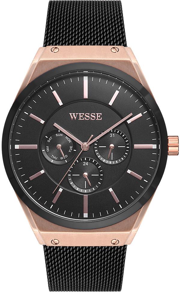 Wesse WWG203203 Pusulalı Takvimli 36 mm Siyah Çelik Kordon Analog Kol Saati