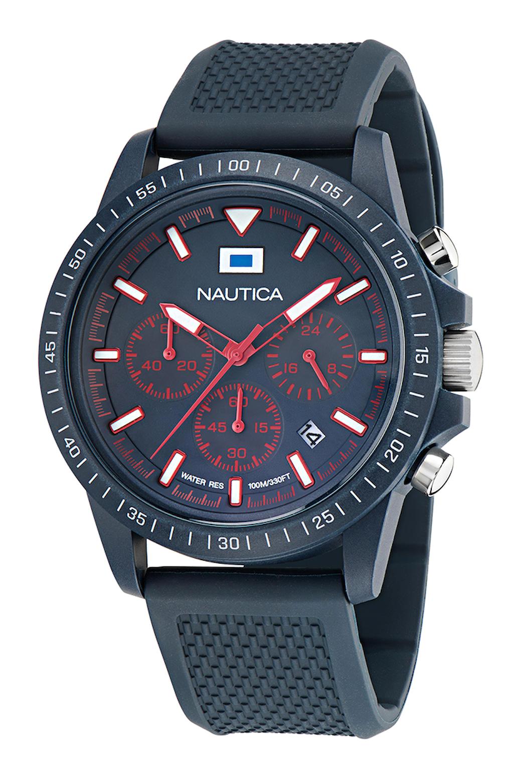 Nautica NAPNOS4S2 Takvimli 43 mm Lacivert Bio Poliüretan Kordon Analog Erkek Kol Saati