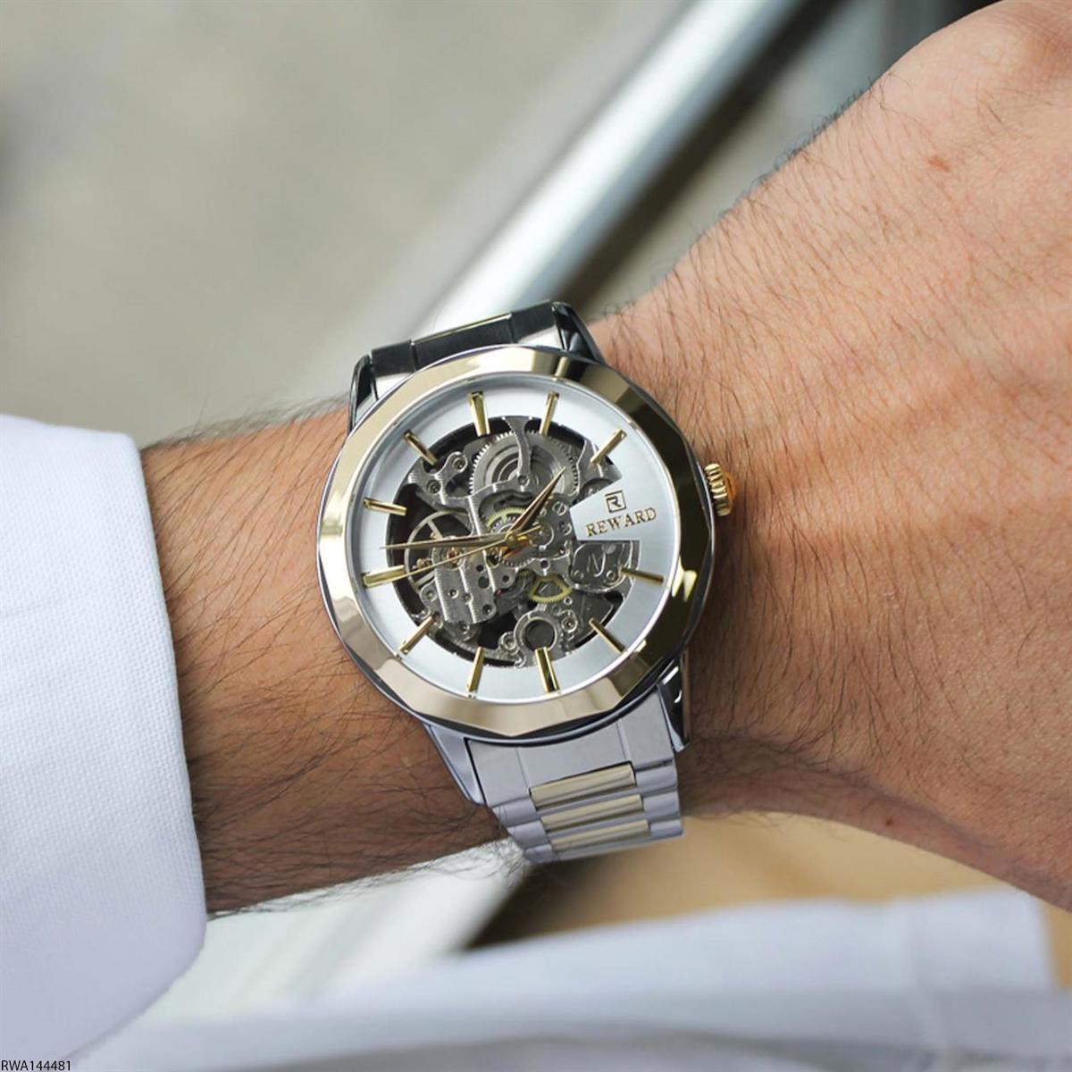 Reward RWA144481 45 mm Altın-Çelik Kordon Analog Erkek Kol Saati