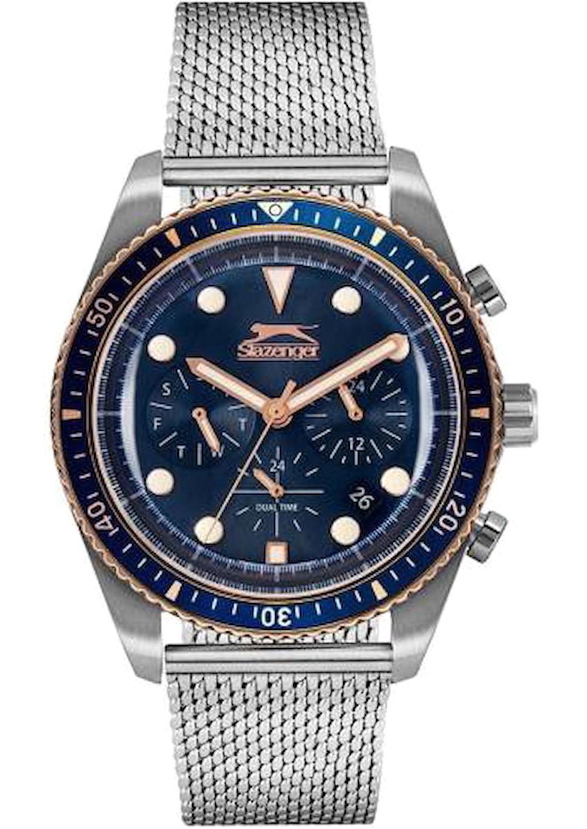 Slazenger SL.09.1721.2.02 Takvimli 44 mm Çelik Kordon Analog Erkek Kol Saati
