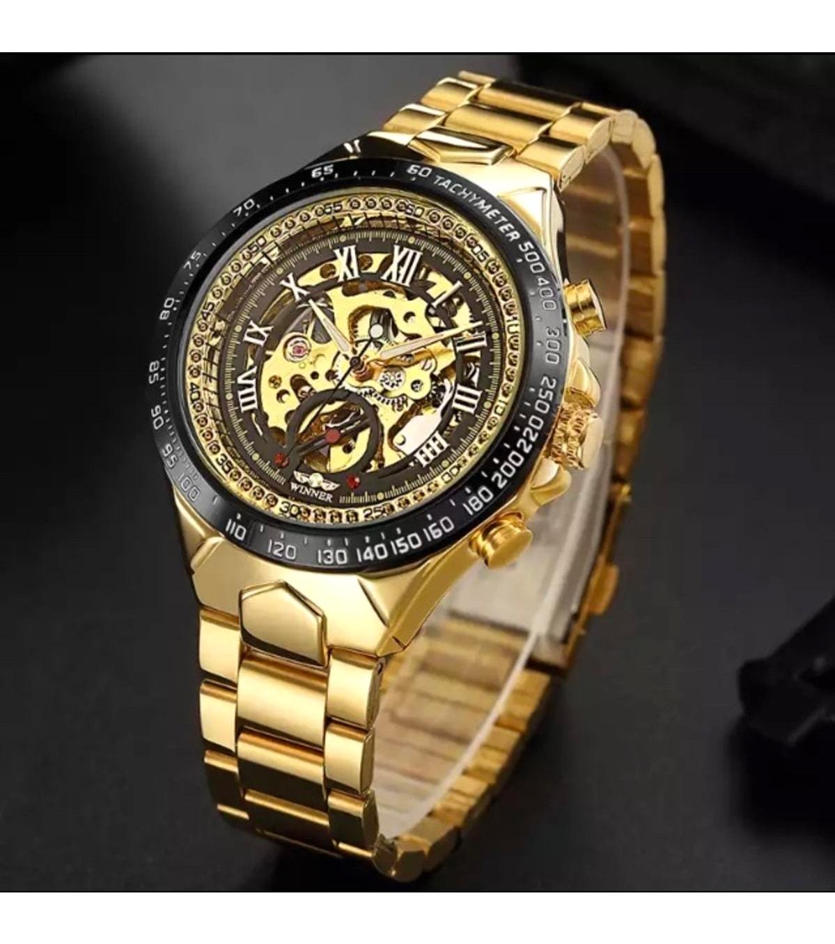 Winner WG006WG006 45 mm Altın Metal Kordon Analog Erkek Kol Saati