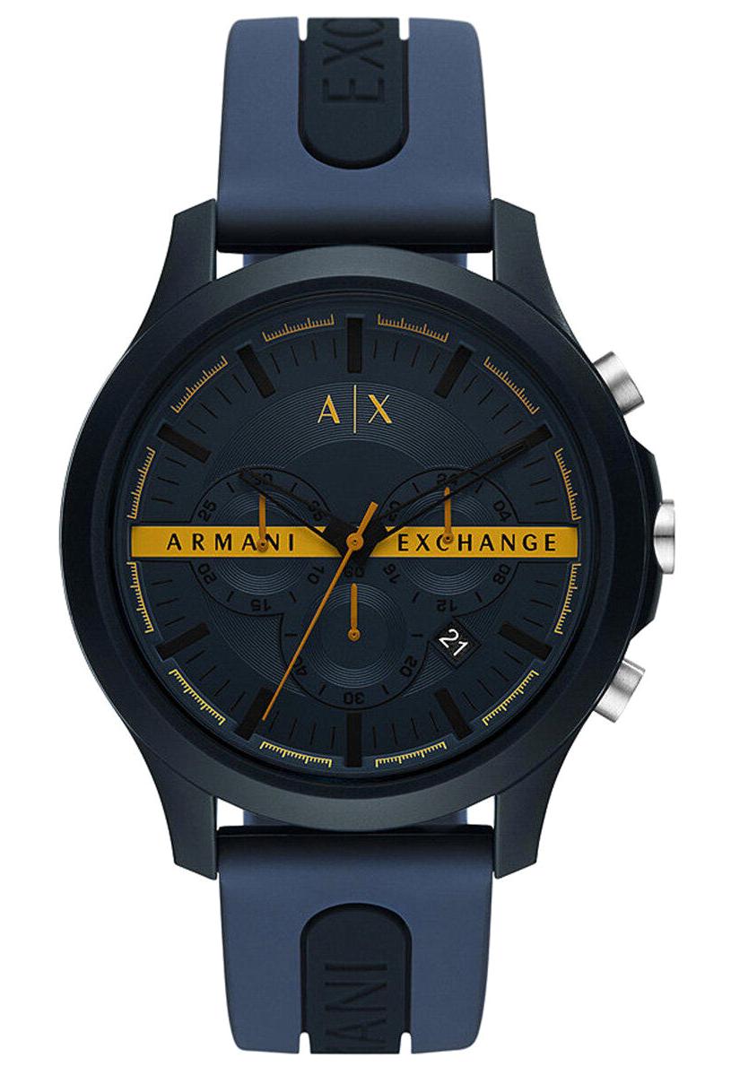 Armani Exchange AX2441 Takvimli 46 mm Lacivert Silikon Kordon Analog Erkek Kol Saati