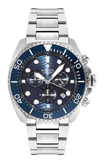 Wainer WA.10300-B Pusulalı Takvimli 46 mm Çelik Kordon Analog Erkek Kol Saati