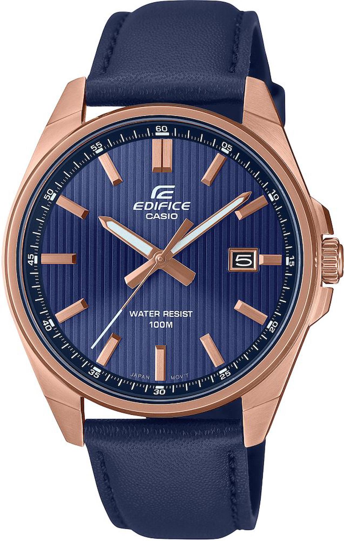 Casio EFV-150CL-2AVUDF Takvimli 42 mm Lacivert Deri Kordon Analog Erkek Kol Saati