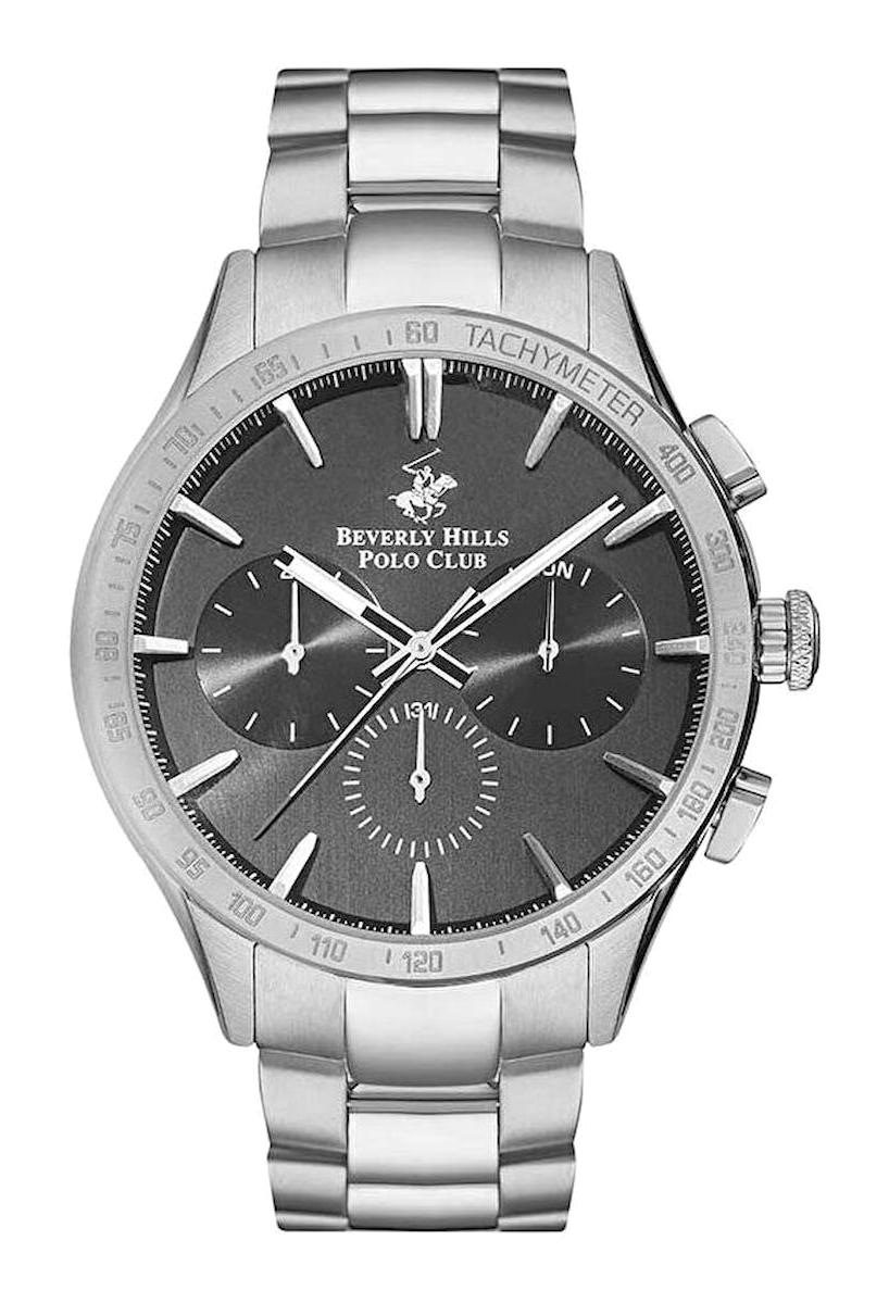 Beverly Hills Polo Club BP3250X350 Takvimli 46-50 mm Gri Plastik Kordon Analog Erkek Kol Saati