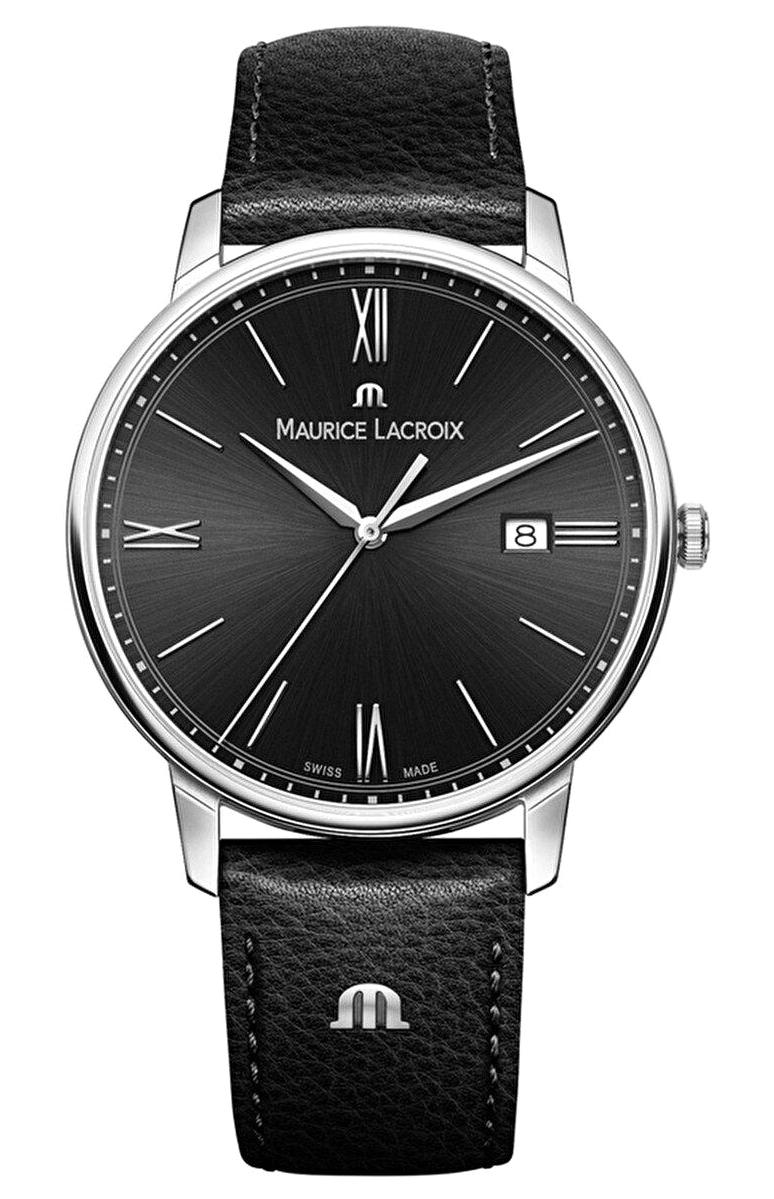 Maurice Lacroix ML-EL1118SS001310-1 Takvimli 44 mm Siyah Deri Kordon Analog Erkek Kol Saati