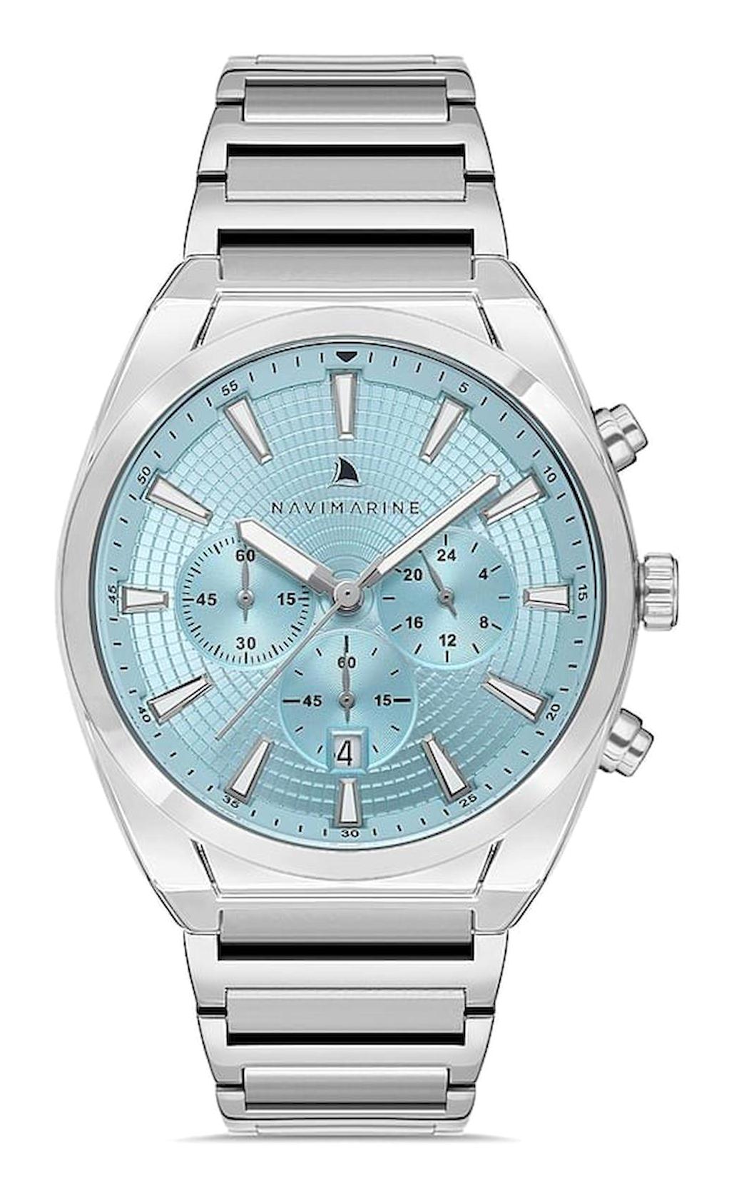 Navimarine NVM64-A15 Takvimli 44 mm Çelik Kordon Analog Kol Saati
