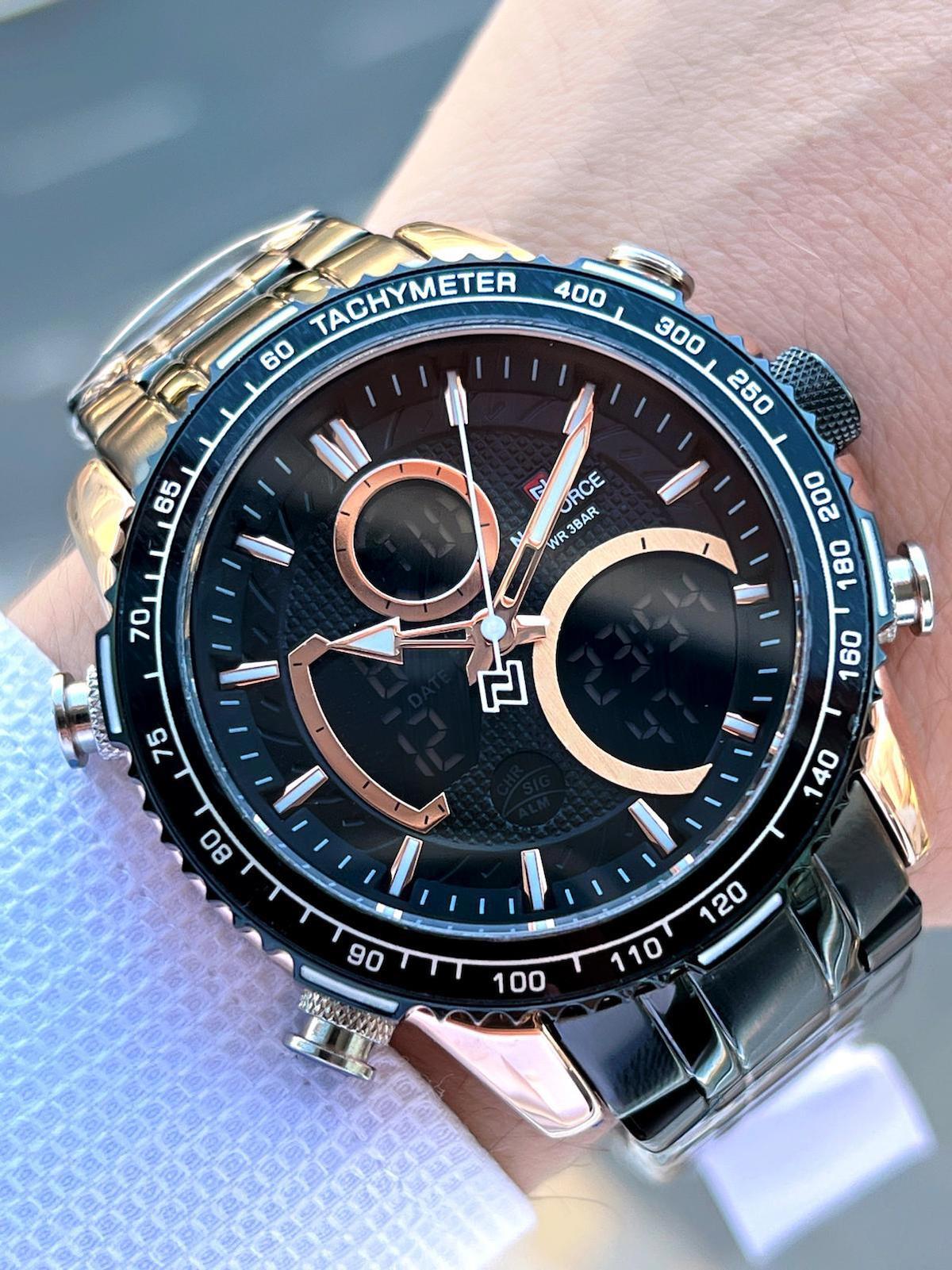 Naviforce ENF9182SR Takvimli 45-48 mm Yeşil Deri Kordon Analog Erkek Kol Saati