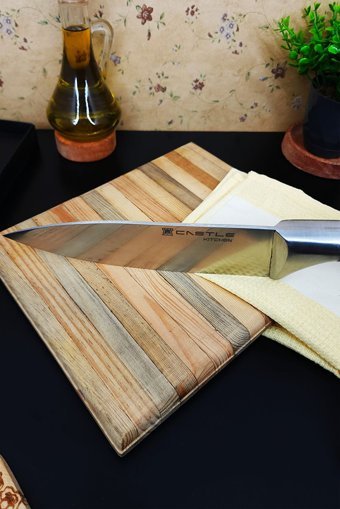 CASTLE KITCHEN Durable Serisi 3'lü Mutfak Bıçak Seti Şef Bıçağı Et Ekmek Sebze Doğrama Bıçağı ( L- Xl - Xxl )