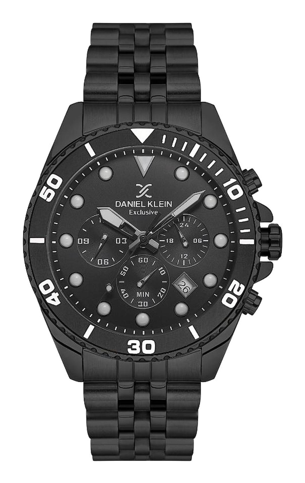 Daniel Klein DKE.1.10562-6 Takvimli 44 mm Siyah Metal Kordon Analog Erkek Kol Saati