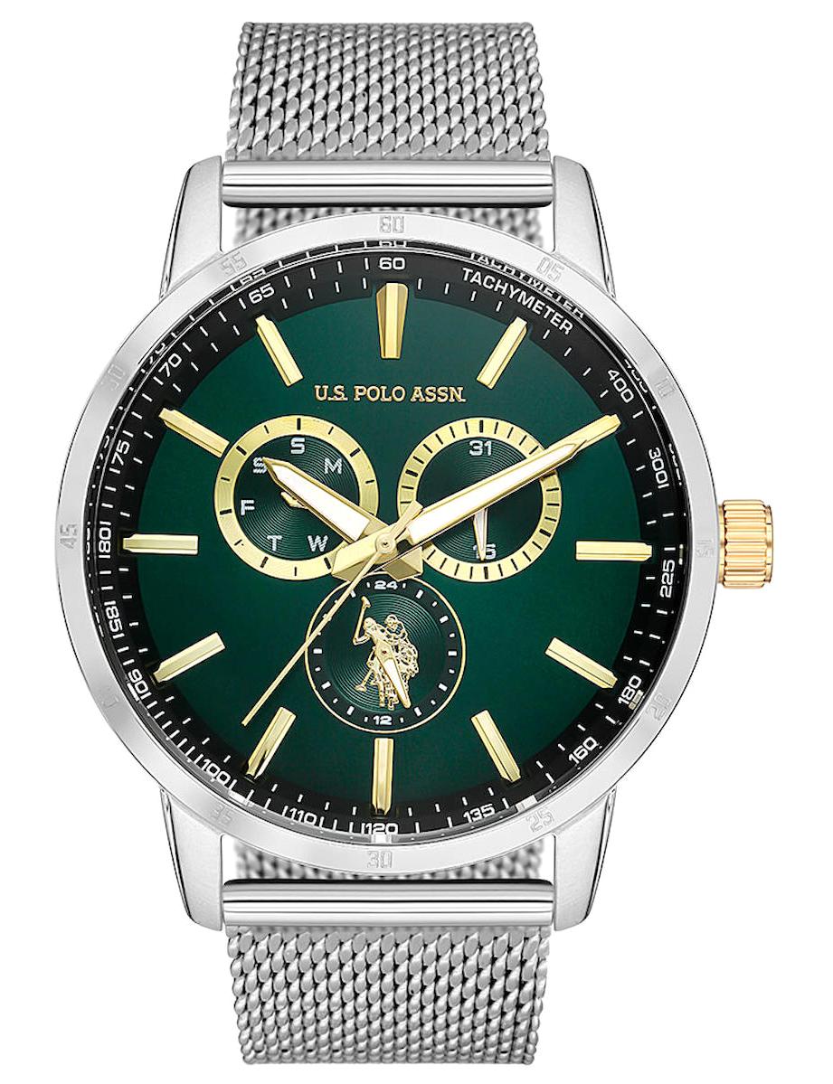 U.S. Polo Assn USPA1075-05 Takvimli 44 mm Gri Hasır Kordon Analog Erkek Kol Saati