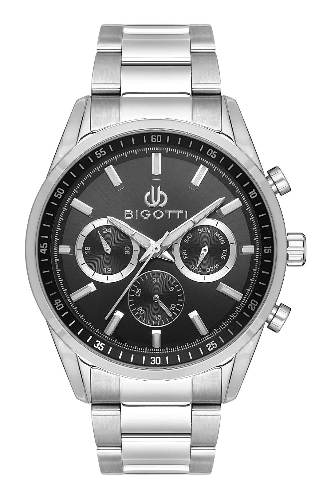 Bigotti BG.1.10472-2 Takvimli 44 mm Çelik Kordon Analog Erkek Kol Saati