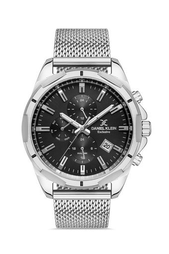Daniel Klein DK102-DK.1.13356-1 Takvimli 45 mm Gri Hasır Kordon Analog Erkek Kol Saati