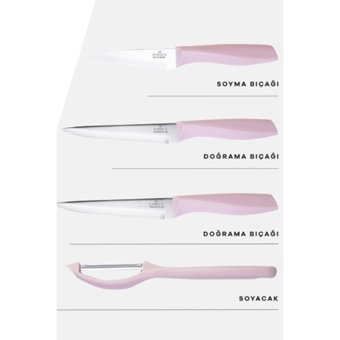Karaca Peel Pink 4 Parça Bıçak Seti