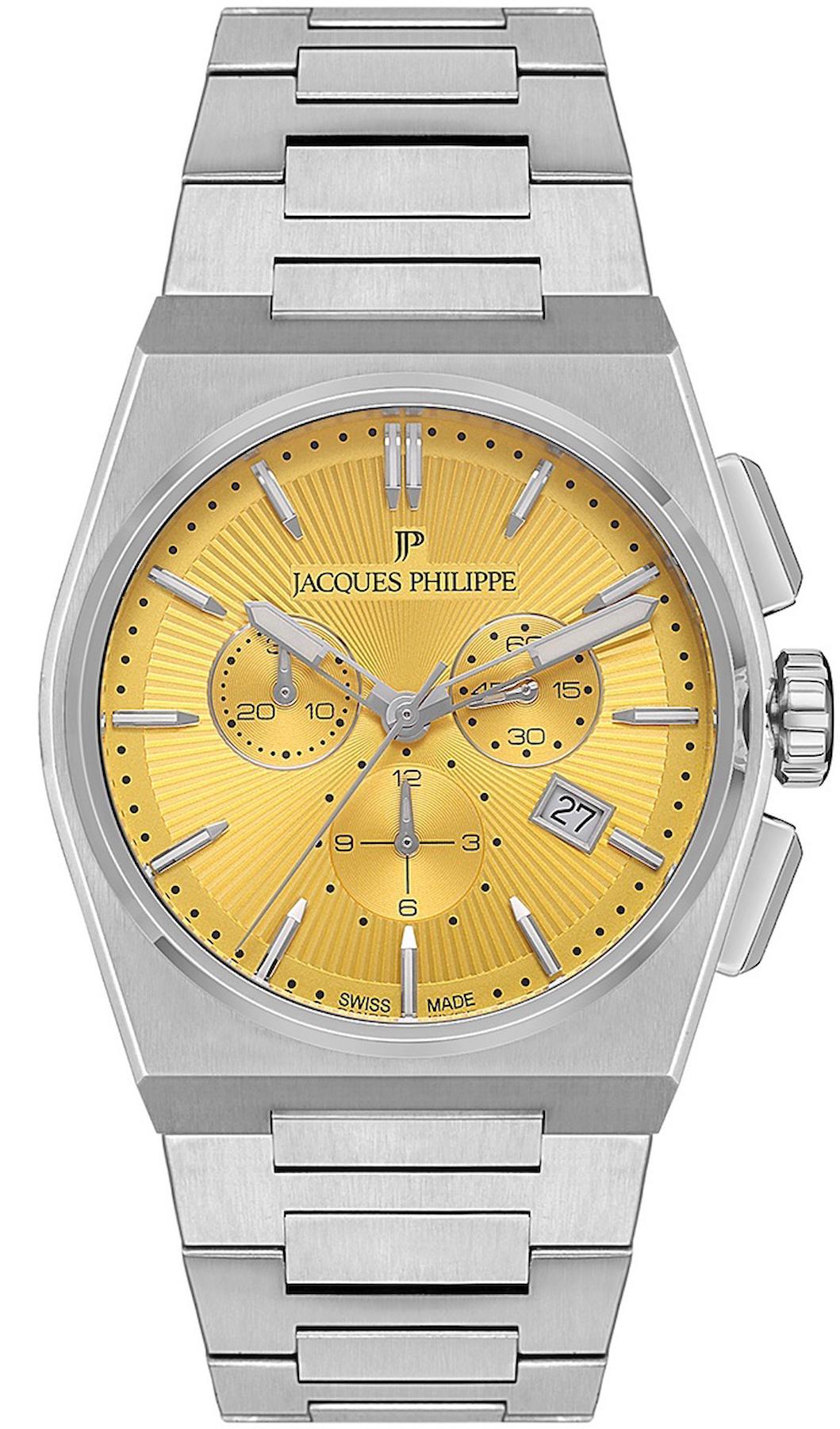 Jacques Philippe JPQGC4113X6YW Pusulalı Takvimli 42 mm Çelik Kordon Analog Erkek Kol Saati