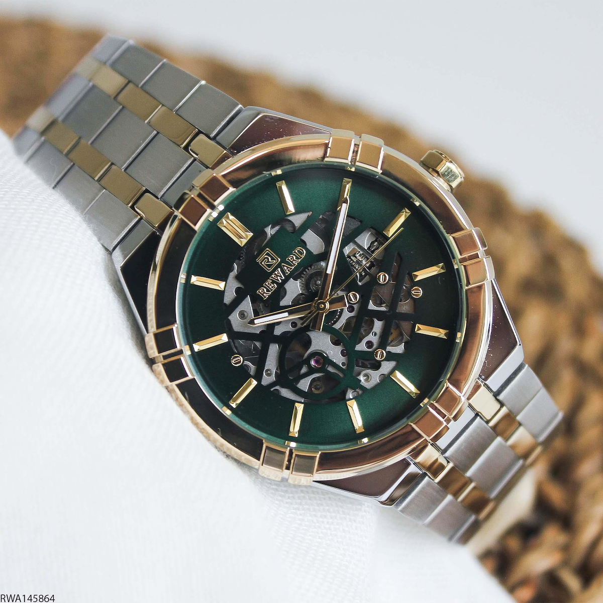 Reward RWA145864 42 mm Gri-Sarı Çelik Kordon Analog Erkek Kol Saati